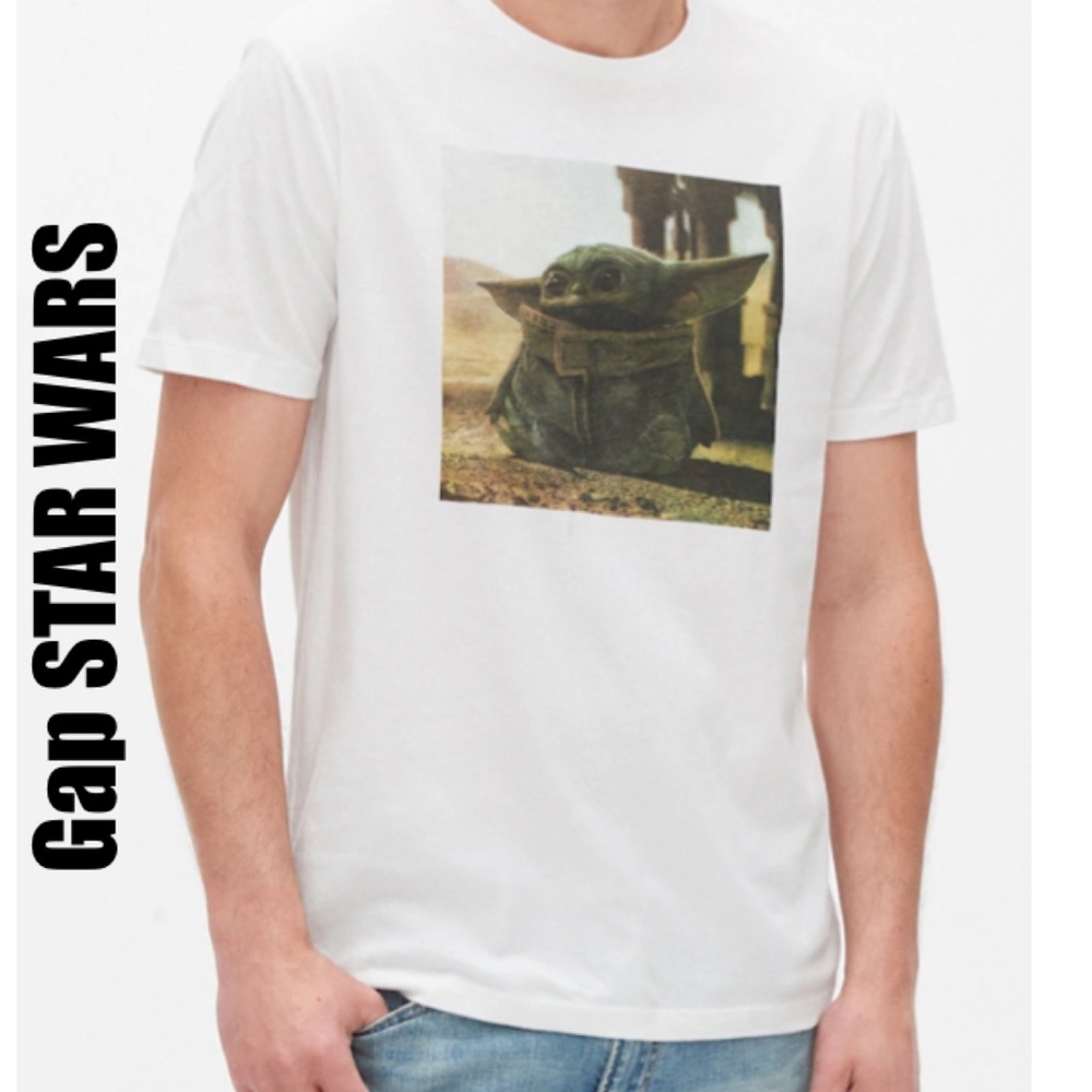 3/$25🛍️ GAP STAR WARS Grogu Baby Yoda Mandalorian. M, cotton t-shirt soft, NWT